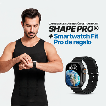 Camisa de Compresión Ultrafina Fit Shape Pro – Define tu Cuerpo y Mejora tu Postura al Instante + Smartwatch Fit Pro Gratis 🎁